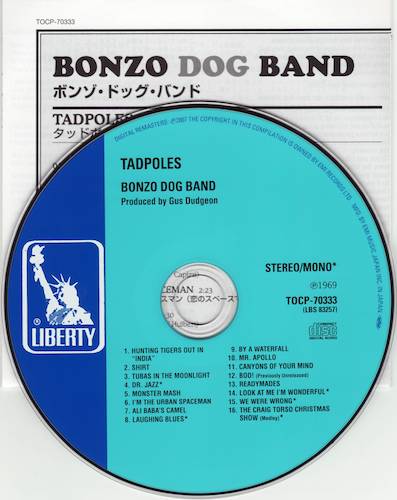 CD & Japanese insert, Bonzo Dog Band - Tadpoles + 5